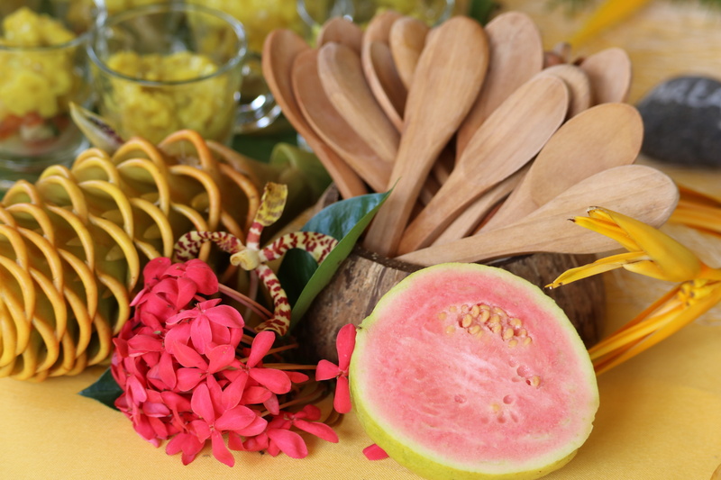 plant, indoors, flowering plant, fruit, guava, pink color, freshness, close-up, beauty in nature, wood, tropical flower, tropical, exotic, yellow, 5K
