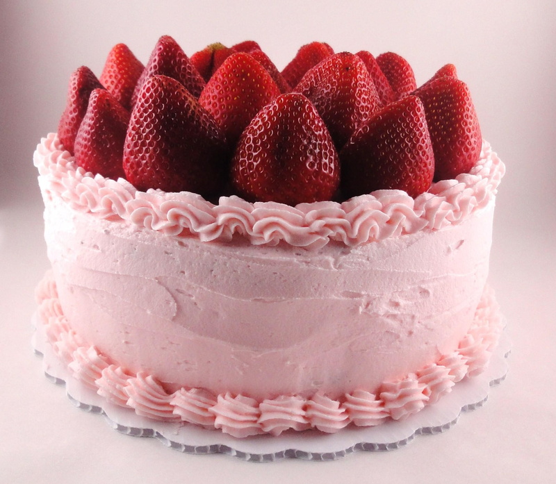 cakes, sweet, strawberries, delicious, frosting, pink, cake, layers, abstract, 3d and abstract, 1080P, fruit, strawberry