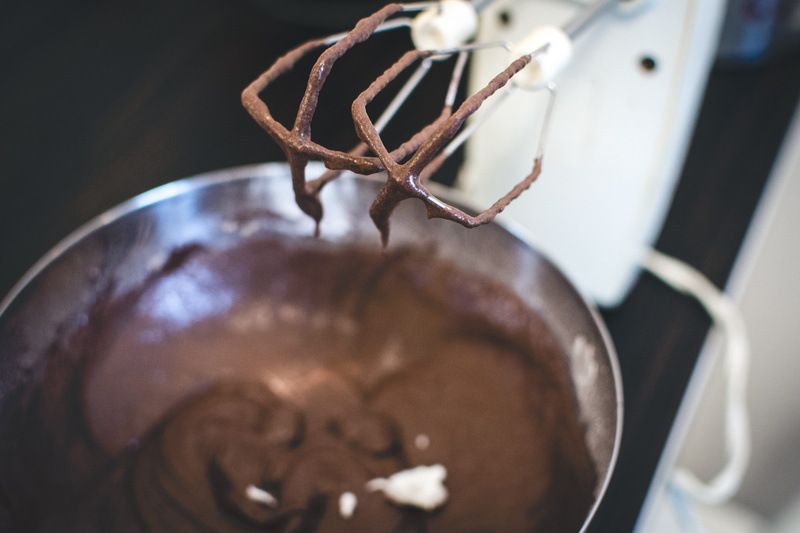 Chocolate, household equipment, dessert, food, high angle view, domestic kitchen, gourmet, food and drink, process, close-up, brown, day, nature, 5K, whisk