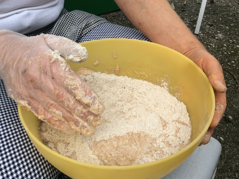 hand, bake, one person, dough, preparing food, food, preparation, bowl, close-up, making, human body part, freshness, holding, flour, human hand, 2K, high angle view