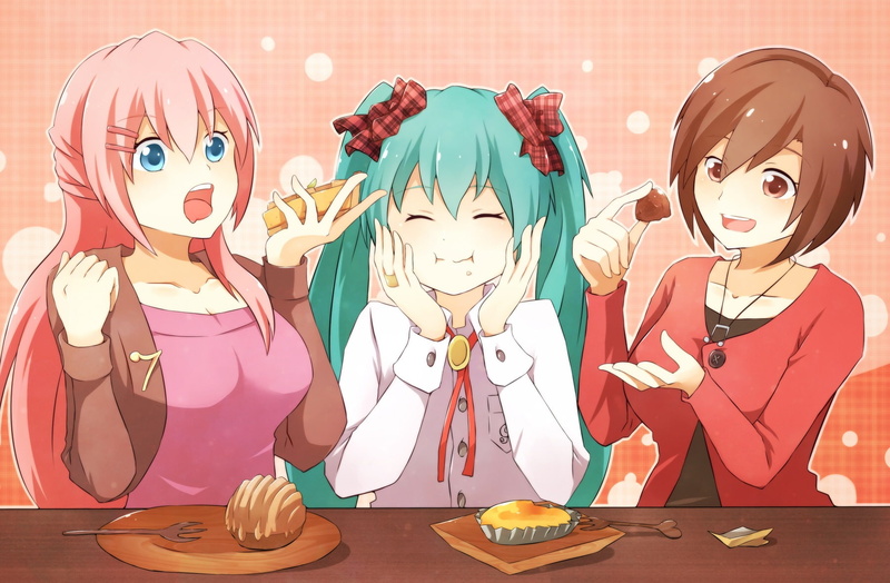 luka, vocaloid, miku, meiko, megurine, oreo, food, hatsune, 720P