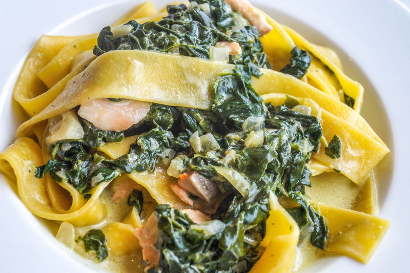 freshness, lunch, meal, directly above, indoors, healthy Eating, 5K, ready-to-eat, noodles, Tagliatelle, Fish, gourmet, serving size, close-up, cooked