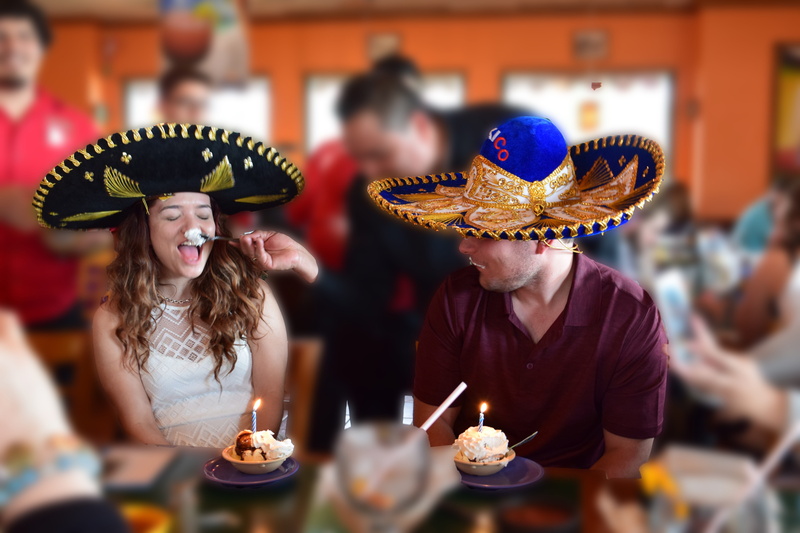 group of people, Couples, adults only, hat, adult, people eating, sombrero, restaurant people, people, birthday, event, Celebration, anniversary, men, sweet food