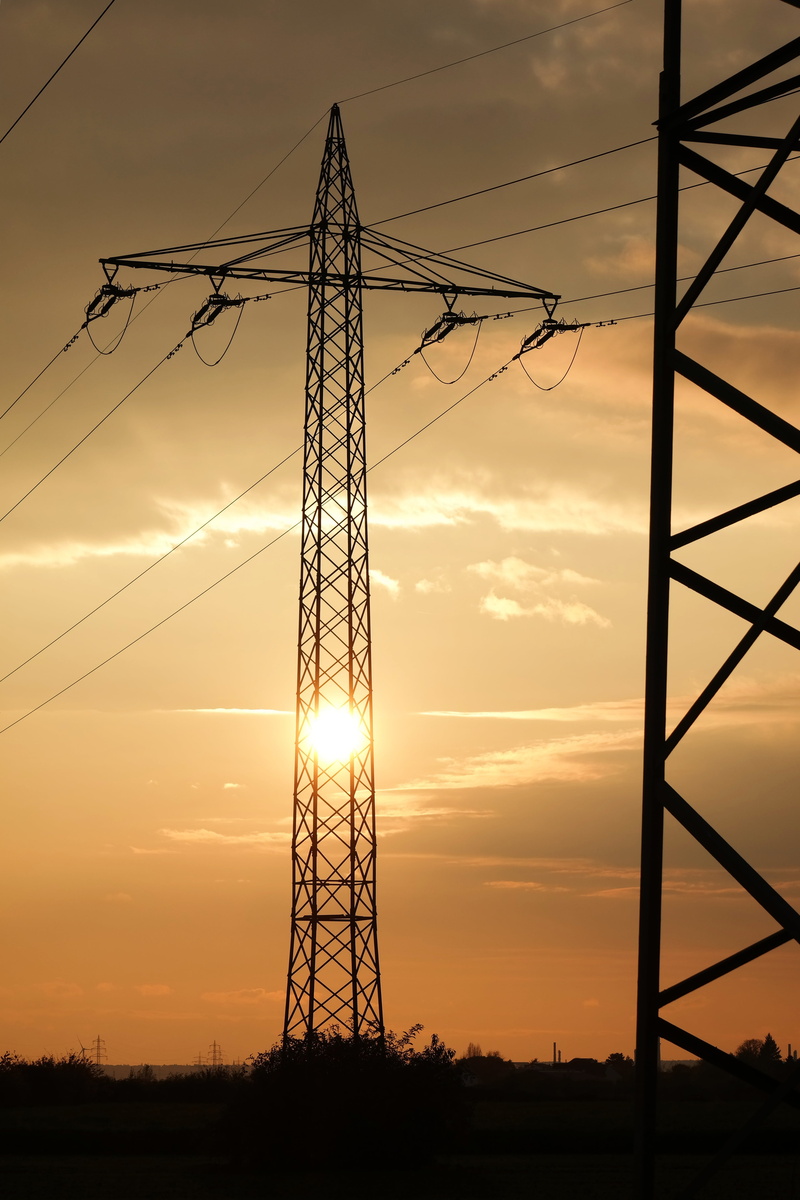 voltage, nature, complexity, evening, power generation, connection, pylon, sun, technology, orange, high voltage, power line, no people, red, steel, cloud - sky