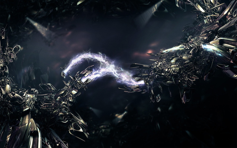 iron, electricity, 2K, form, lightning, rays, alloy