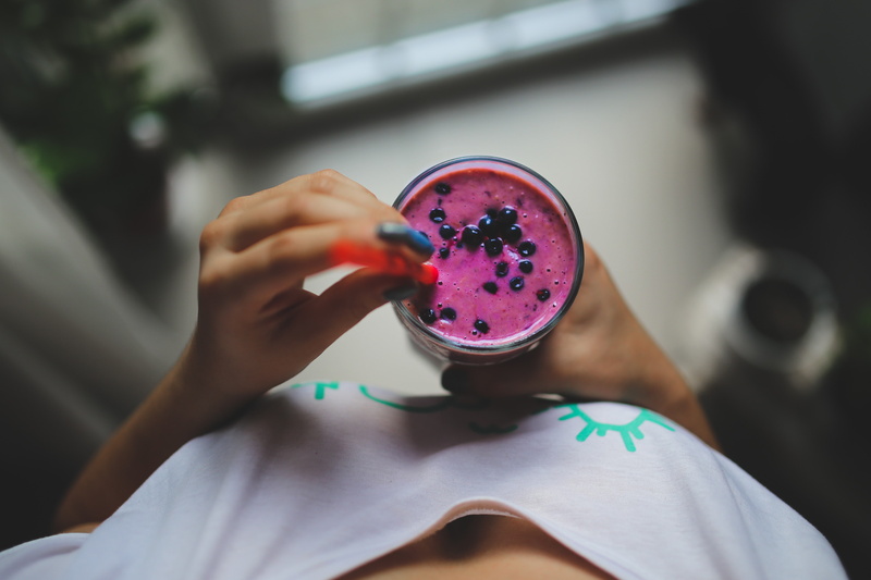 4K, drink, smoothie, painted nails, cleavage, top view, model, colored nails, women, hands