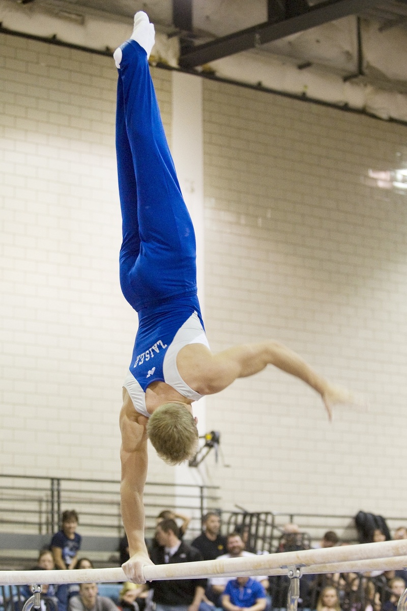 college, effort, flexibility, sport, strength, gymnastics, full length, male, healthy lifestyle, power, parallel bars, fitness, lifestyles, 1080P, handstand