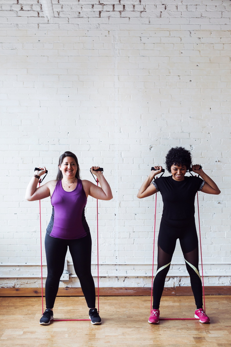 Exercise, full length, lifestyles, young women, Health, Body-positivity, woman, standing, sport, Stretch, Sports, Women, band, 4K, young adult, people