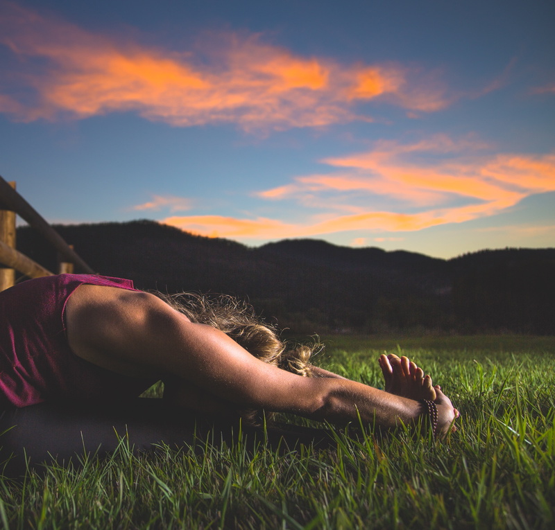 maroon, stretch, photography, lifestyles, health, one woman only, adult, cloud - sky, lying down, grass, real people, girl, dusk, yoga, muscles, sky, nature
