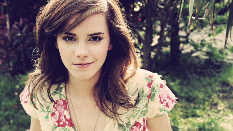 joy, portrait, beautiful, caucasian Ethnicity, sunlight, springtime, beautiful woman, green Color, watson, females, 1080P, headshot, hairstyle, Emma Watson