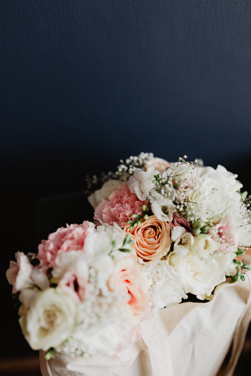 bouquet, black background, flowers, rose, wedding, nature, pink, inflorescence, no people, fairy, indoors, flower, fairy lights, floral pattern, bag, celebration