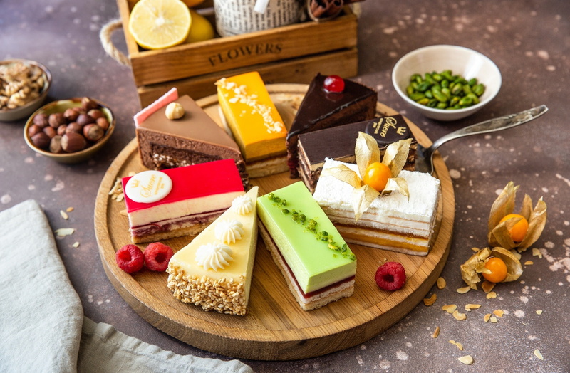 nuts, cuts, cutting Board, dessert, cream, 1080P, cakes
