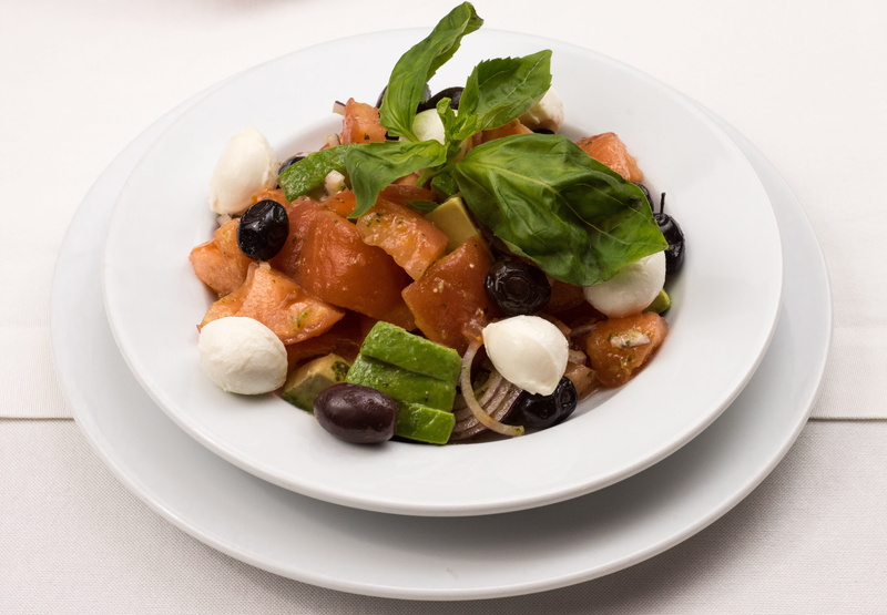 plate, cuisine, green, vegetarian, leaf, garnish, vegetable, plant part, close-up, italian, fresh, italian salad, healthy eating, seafood, cherry tomatoes