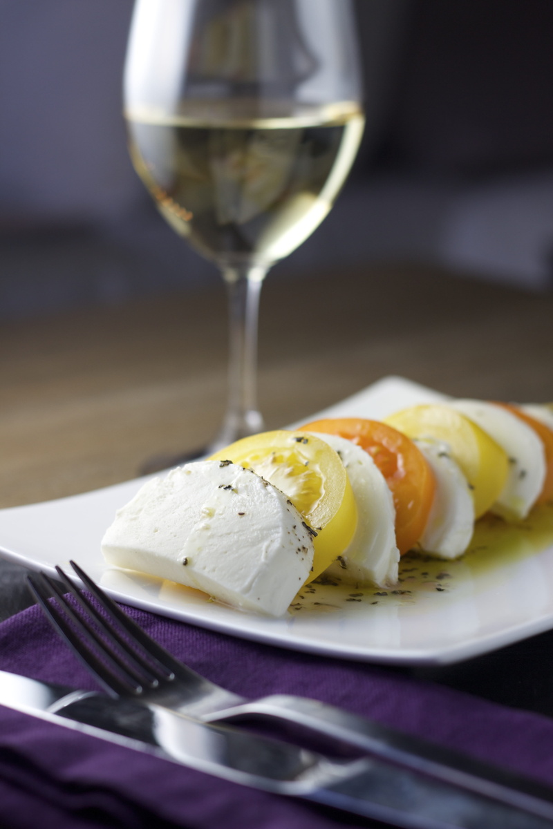 healthy eating, egg, fork, salad, wine, drink, food, caprese, freshness, eating utensil, close-up, meal, food and drink, alcohol, kitchen utensil, ready-to-eat