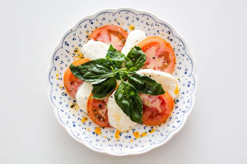 egg, no people, red, basil, breakfast, cheese, mozzarella, freshness, appetizer, vegetable, gourmet, salad, italian, still life, close-up, indoors, dinner