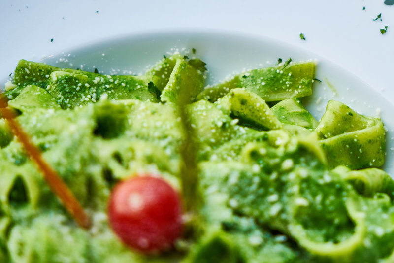 green color, indoors, table, ready-to-eat, product photo, vegetable, nutrition, sauce, pasta, plate, kitchen utensil, pesto, photo, green, organic, healthy eating