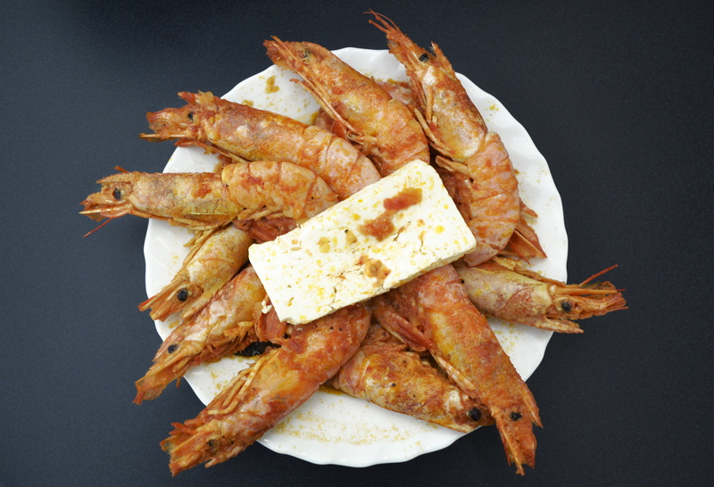 greek food, feta, indoors, diet, salted, seafood, mediterranean, high angle view, deep fried, snack, directly above, fresh, fried, dish, cooked, no people