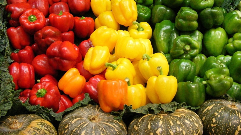 Yellow, 720P, Food, Pepper, Green, Red, Capsicum