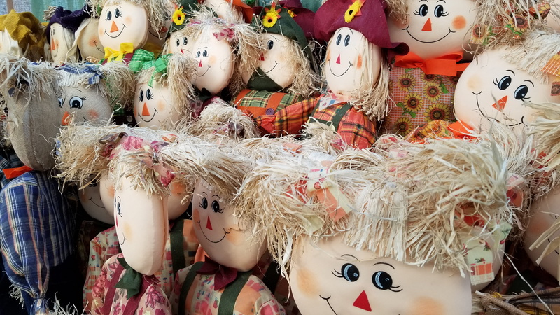 retail display, pumpkin patch, eye, human representation, doll, art and craft, lot, representation, scarecrow, cute, celebration, festival, 4K, stuff