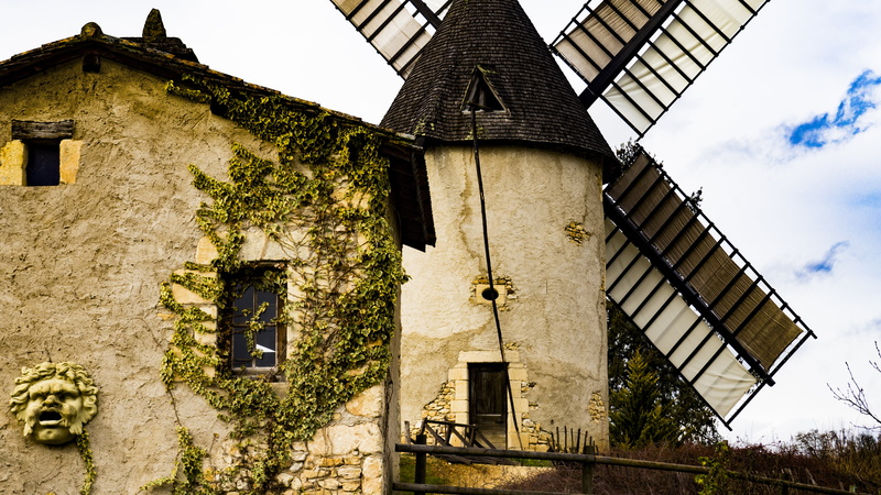 the past, day, building exterior, nature, tree, history, plant, sky, religion, place of worship, windmill, old, architecture, low angle view, no people