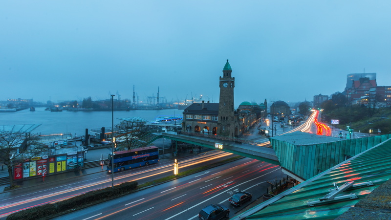sky, 5K, port, maritime, light trail, clock tower, long exposure, mode of transportation, bridge - man made structure, water, travel destinations, lights