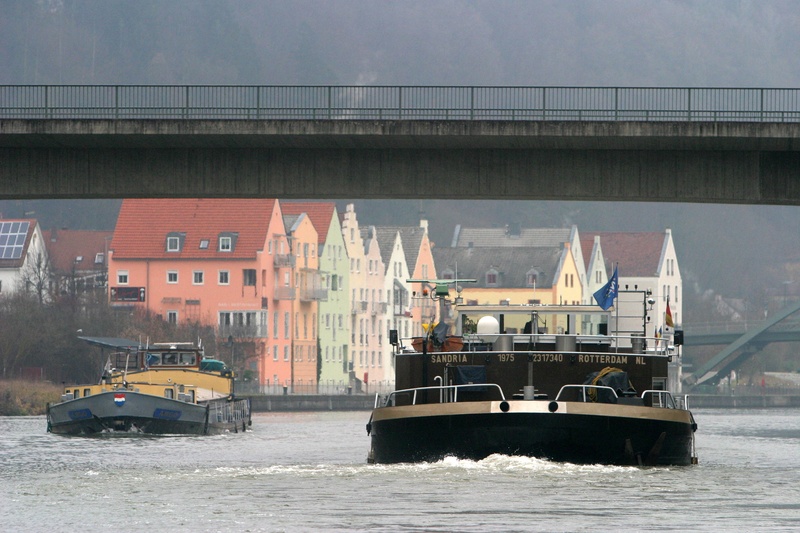 river, riedenburg, waterfront, outdoors, frachtschiff, transportation, bavaria, ships, water, sky, shipping, no people, against traffic, architecture, nautical vessel