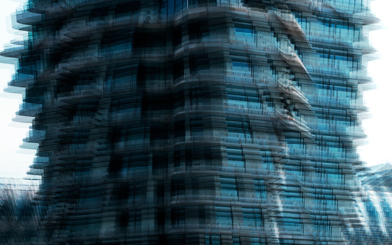 4K, blue, illustration, duplicate, art, glass
