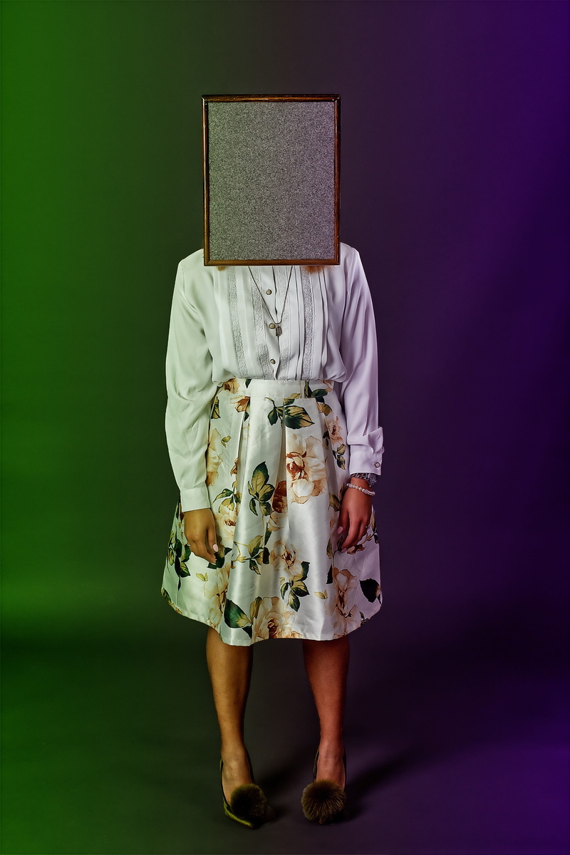 holding, studio, casual clothing, long sleeve, obscured face, people, container, indoors, button, long, front view, box, different, women, united states