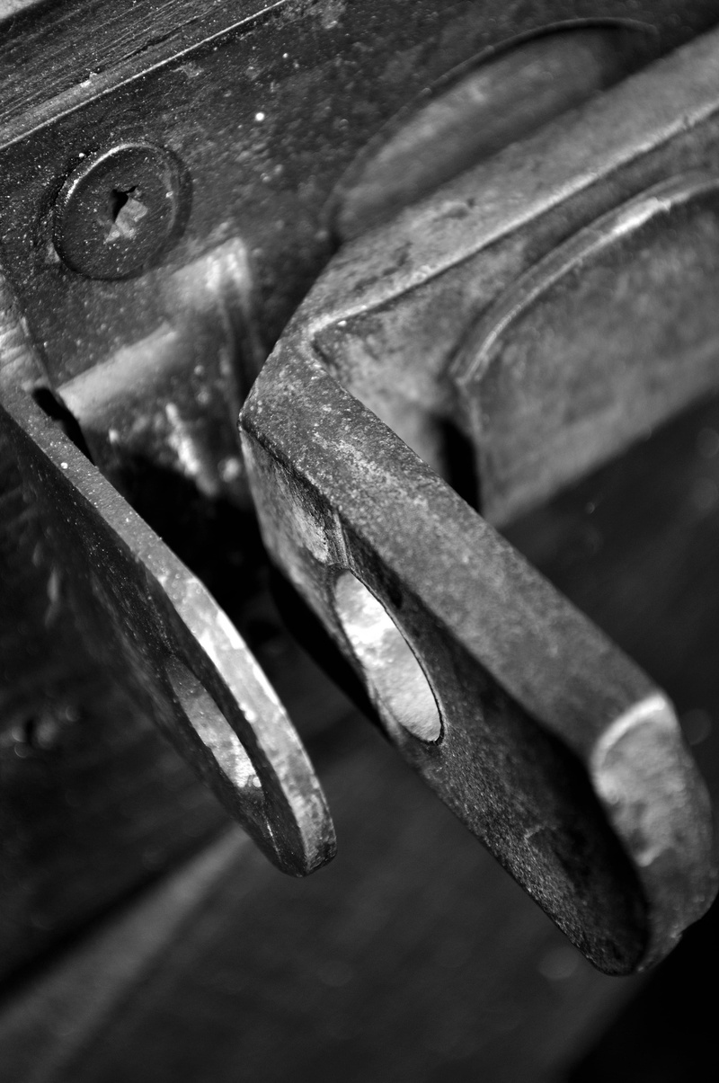 equipment, steel, Deadbolt, Locking Mechanism, no people, full frame, Close, textured, pattern, closed, Bolt, 4K, focus on foreground, black and white