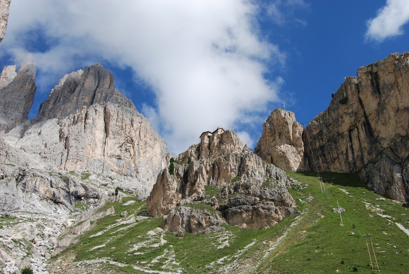 no people, solid, mountain Peak, beauty in nature, mountains, european Alps, trekking, italy, rock formation, hiking, rock, geology, summer, cloud - sky