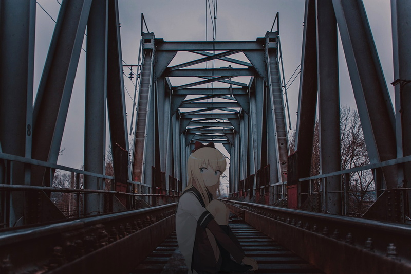 realistic, anime girls, fan art, Yuru Yuri, 2K, school uniform, Kyoko Toshino, Toshinou Kyouko, cityscape, anime, dark