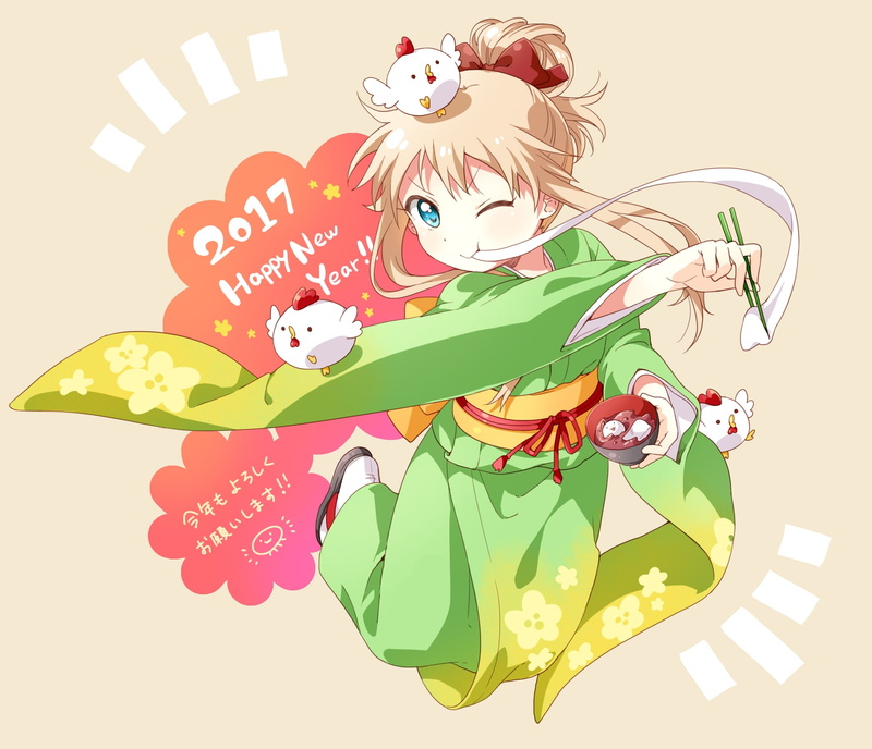 fruit, 1080P, blonde, Anime, celebration, vertebrate, nature, sport, mammal, hair, women, yuri yuri, cute, toshinou kyouko, red, sky, yukata, people, emotion