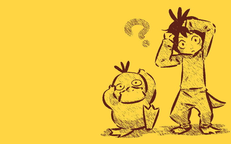 pokemon, anime, psyduck, 720P, simple, background, hitec