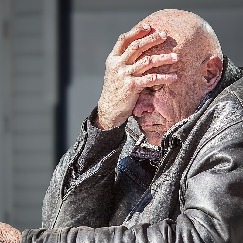 day, clothing, architecture, adult, mature men, mature adult, real people, men, 5K, headache, city, portrait, senior adult, males, social issues, human body part