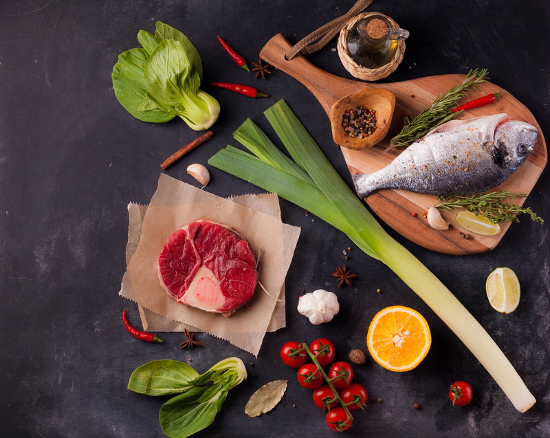 1080P, Food, Tomato, Meat, Oil, Still Life, Fish