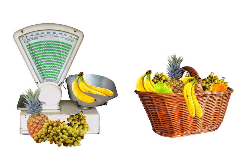 container, food and drink, vegetable, herbal medicine, remove, drink, yellow, wellbeing, tangerines, variety, apple, banana, healthy eating, white background