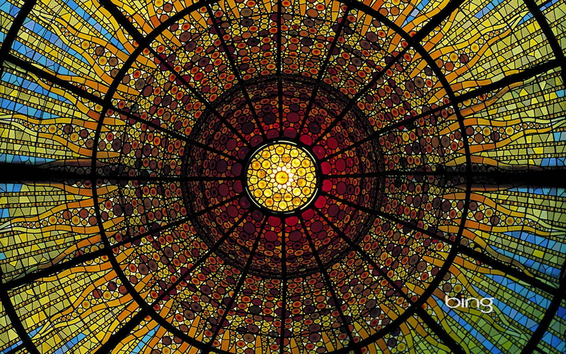 day, circle, concentric, directly below, ornate, indoors, glass, gods, place of worship, geometric shape, instructions, cupola, pattern, multi colored