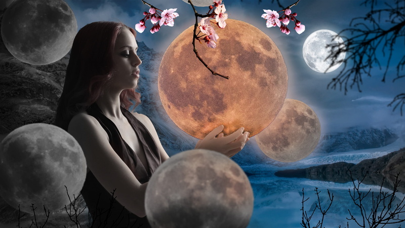 long hair, astronomy, dreamlike, women, 2K, people, tranquility, tree, travel, hair, woman, water, universe, holding, exploration, science, side view