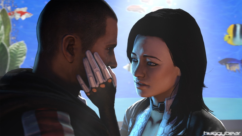 woman, effect, couple, mass effect 3, 1080P, animated, mass, illustration, man
