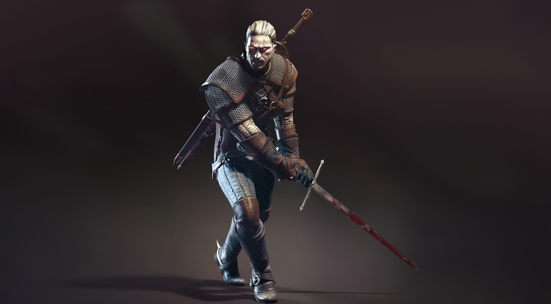 standing, Geralt, indoors, studio shot, black background, stage, Witcher, casual clothing, 2014, adult, one person, dancing, arts culture and entertainment