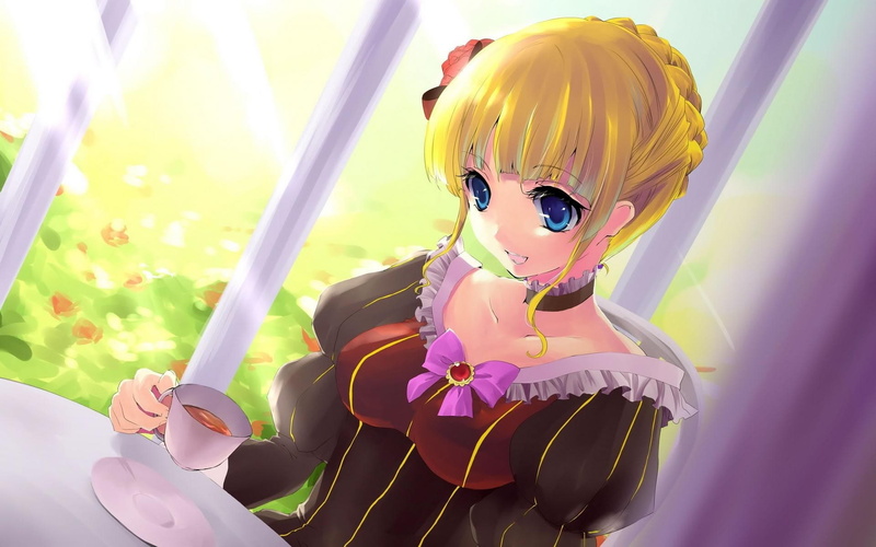 Blonde, men, day, 1080P, leisure activity, innocence, lifestyles, costume, clothing, toy, human representation, Sun, Beatrice, childhood, Umineko no naku koro ni