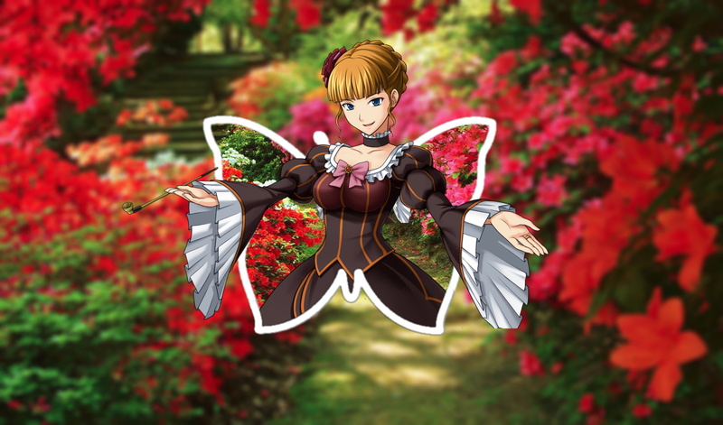 Beatrice (Umineko no Naku Koro ni), garden, picture-in-picture, anime, anime girls, pictures in pictures, 1080P, Umineko no Naku Koro ni