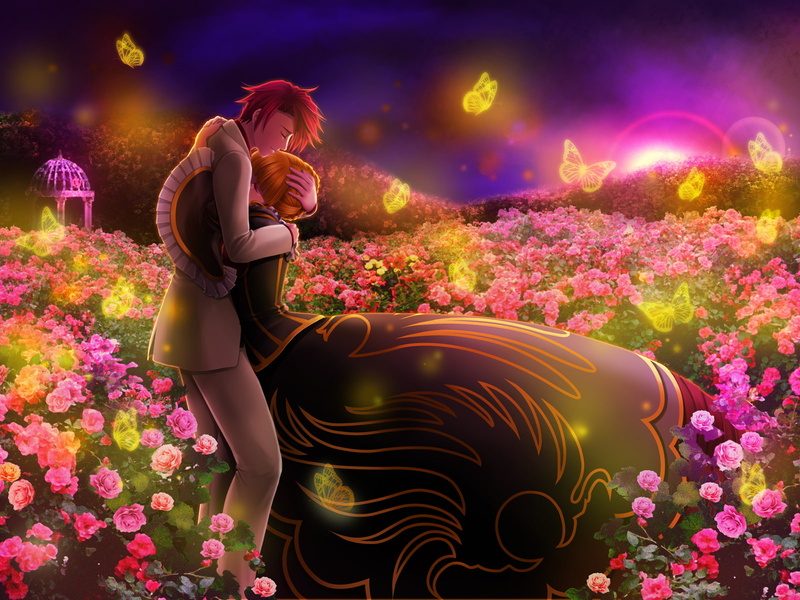 umineko, ushiromiya, 720P, rose, beatrice, blonde, battler, hair, koro, flowers, butterfly, naku