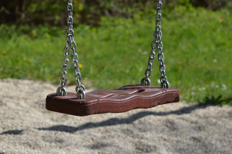 fun, park, green grass, grass, outdoor play equipment, metal, sunlight, land, 5K, no people, chain, playground, empty, shadow, brown, summer, near, hanging