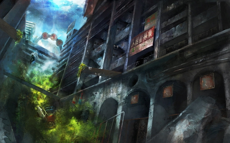 ruins, request, tights, original, scenic, building, taitsu, 720P, translation, car