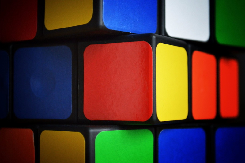 blue, vibrant color, yellow, 1080P, Game, pattern, computer, studio shot, full frame, Rubiks Cube, shape, choice, indoors, in a row, red, multi colored