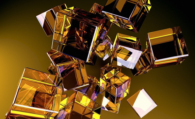 Cubes, yellow, large group of objects, close-up, no people, 3D, studio shot, s, high angle view, 1080P, abundance, night, luxury, gold, stack, shiny, illuminated