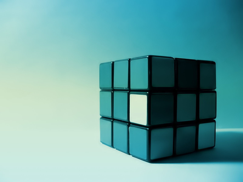 faces, blue, solution, toy, rubik, cube shape, shape, single object, blue background, indoors, 720P, stack, no people, cut out, toy block, cube, s, colored background