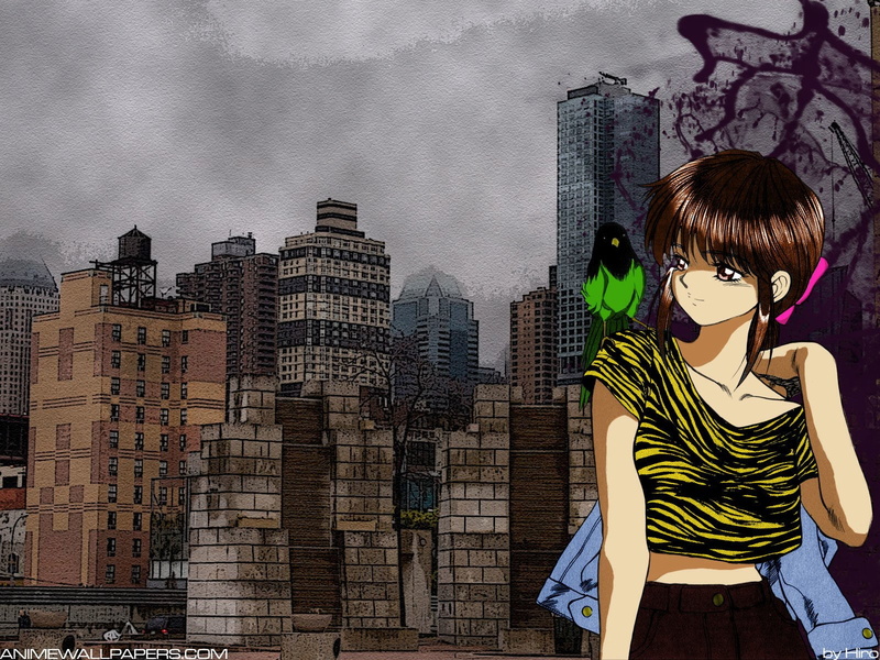 brown hair, Anime, built structure, beautiful woman, building exterior, one person, cityscape, front view, architecture, women, portrait, 720P, 3x3 Eyes
