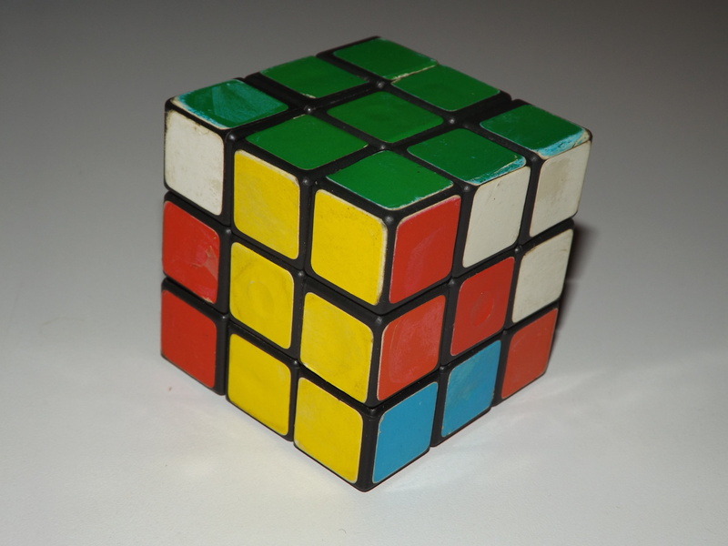 still life, cube Shape, indoors, close-up, no people, gray, puzzle Cube, pre-mounted, single object, toy block, block shape, green, block, education, toy